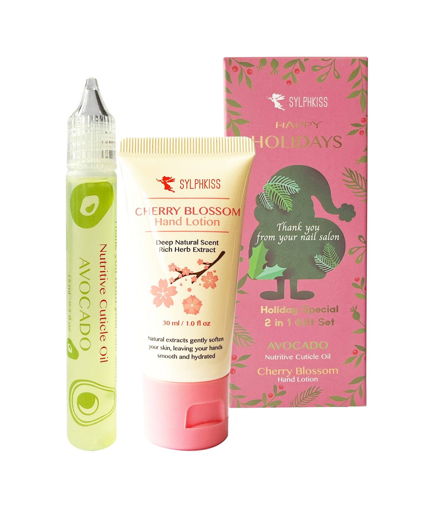 Holiday Special 2 in 1 Gift Set - Avocado Cuticle Oil & Cherry Blossom Hand Lotion