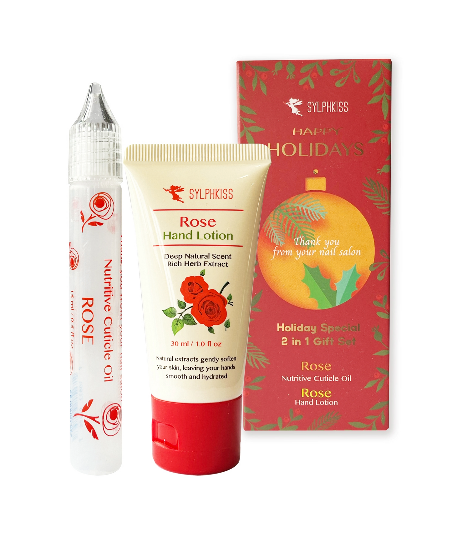 Holiday Special 2 in 1 Gift Set - Rose Cuticle Oil & Rose Hand Lotion