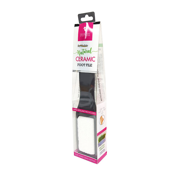 Ceramic Foot File Set with Gray Handle+2 refill pads